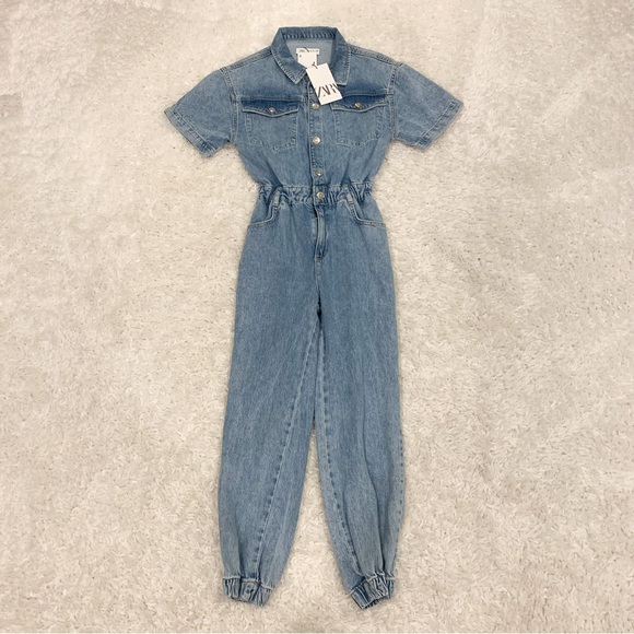 Zara Bottoms Zara Denim Jumpsuit Poshmark